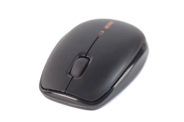 Computer Wireless Black Mouse Isolated White Background — Stock Photo, Image