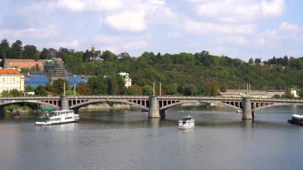 Prague République Tchèque 2018 Vue Sur Rivière Vltava Jour Été — Video