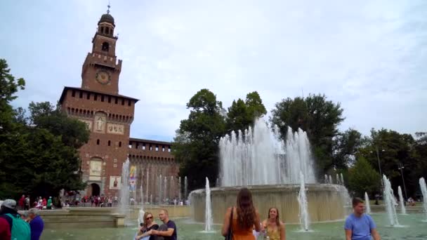 Milan Italie 2018 Touristes Sur Piazza Duomo Milan — Video