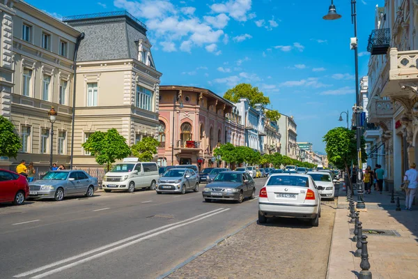 Tbilisi Gruzie 2018 Pohled Agmashenebeli Avenue Jedním Hlavní Ulice Historické — Stock fotografie