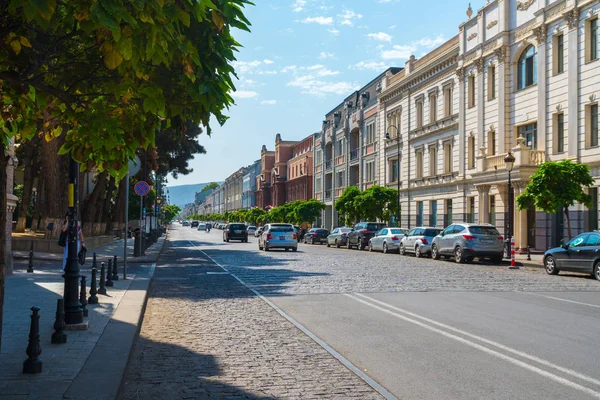 Tbilisi Georgien 2018 Syn Agmashenebeli Avenue Ett Huvudgatan Historiska Delen — Stockfoto