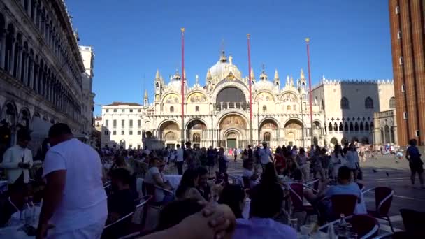 威尼斯 意大利 2018 马克的广场 圣马来 圣马来广场 是威尼斯的主要广场 — 图库视频影像