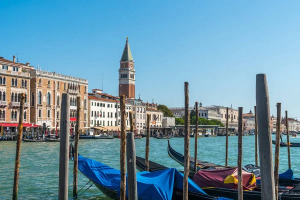 Campanile San Marco Canal Grande Con Condolas Venecia Italia — Foto de Stock