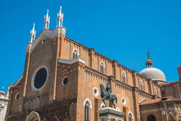 Benátky Itálie 2018 Bronzová Jezdecká Socha Bartolomeo Colleoni Před Renesanční — Stock fotografie