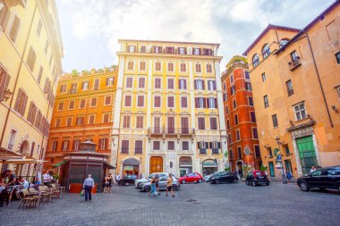 Rome, İtalya - 23.08.2018: eski Roma, sokaklarda.