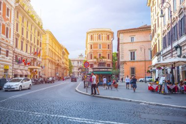 Rome, İtalya - 23.08.2018: eski Roma, sokaklarda.