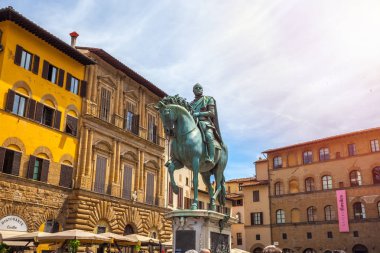 Florence, İtalya - 24.08.2018: eski Florence, sokaklarda.