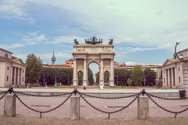 Arco Paz Portão Sempione Milão Perto Parque Sempione — Fotografia de Stock