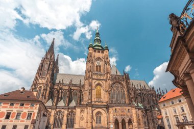 St. Vitus Katedrali Prag güzel yaz gün.