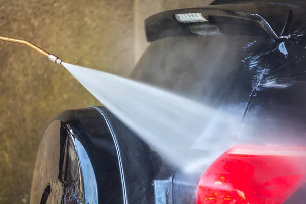 Autowäsche Auto Mit Hochdruckwasser Und Schaum Reinigen — Stockfoto