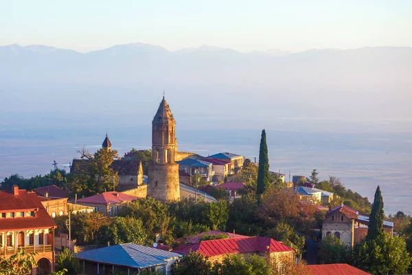 Signagi Sighnaghi City Kakheti Region Georgia Sunrise Sighnaghi — Stock Photo, Image