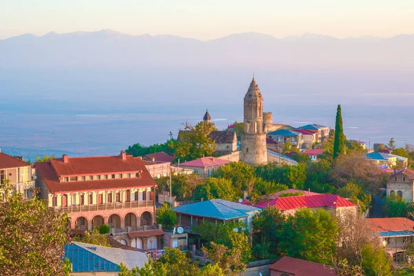 Signagi Sighnaghi City Kakheti Region Georgia Sunrise Sighnaghi — Stock Photo, Image