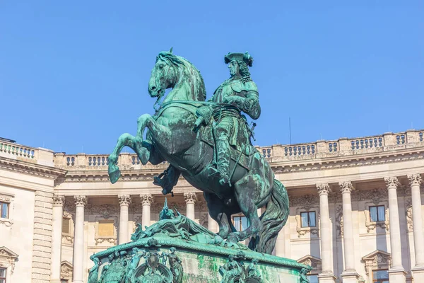 Wiedeń Austria 2018 Pomnik Cesarza Józefa Konia Przed Hofburg Palace — Zdjęcie stockowe