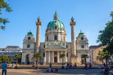 Vienna, Avusturya - 19.08.2018: Kilisesi, St. Charles Borromei, Borromeo'nun. Viyana.