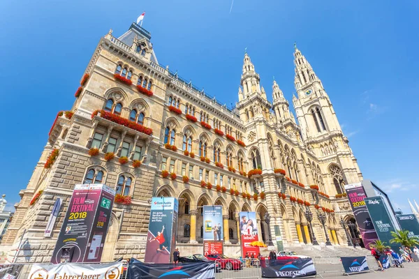 Wien Österreich 2018 Hochgotischer Bau Des Wiener Rathauses — Stockfoto