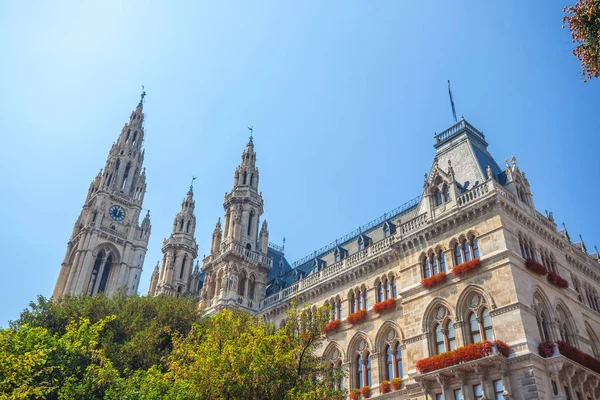 Tall Gothic Building Vienna City Hall — Stock Photo, Image