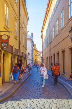 Prag'ın eski merkezi - Çek Cumhuriyeti'nin başkenti ve en büyük sokak görünümüne Prag, Çek Cumhuriyeti - 20.08.2018:.