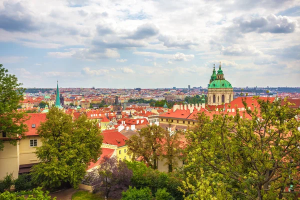 Antenne Bekijken Van Oude Stad Praag Tsjechië — Stockfoto