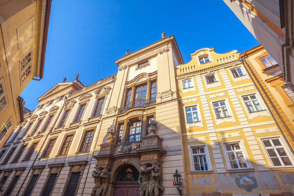 Old buildings in Prague against sky, Czech Republic.