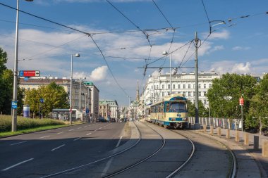 Vienna, Avusturya - 19.08.2018: Cityscape sayısı bir Avrupa'nın en güzel şehri-Viyana. Halk sokaklarda, Viyana şehir yaşamında.