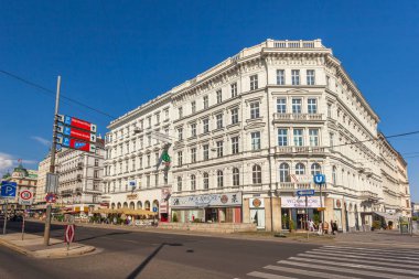 Vienna, Avusturya - 19.08.2018: Cityscape sayısı bir Avrupa'nın en güzel şehri-Viyana. Halk sokaklarda, Viyana şehir yaşamında.