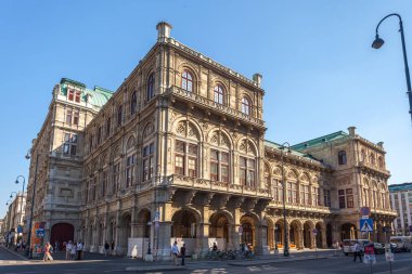 Vienna, Avusturya - 19.08.2018: Cityscape sayısı bir Avrupa'nın en güzel şehri-Viyana. Halk sokaklarda, Viyana şehir yaşamında.