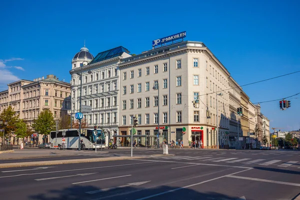 stock image Vienna, Austria - 19.08.2018: Cityscape views of one of Europe's most beautiful town- Vienna. Peoples on streets, urban life in Vienna.