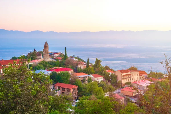 Signagi Sighnaghi Cidade Região Kakheti Geórgia Nascer Sol Sighnaghi — Fotografia de Stock