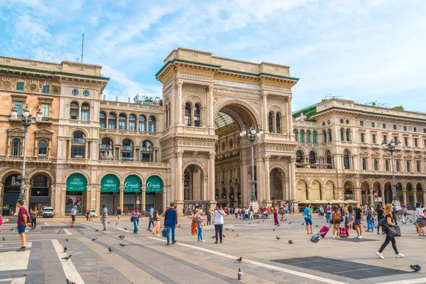 Milão Itália 2018 Galleria Vittorio Emanuele Piazza Del Duomo Milão — Fotografia de Stock