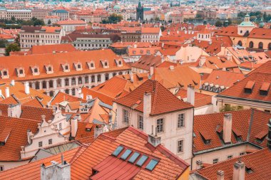 Prague, Çek Cumhuriyeti çatılarda tarihi merkezi, Prag, kırmızı göster.