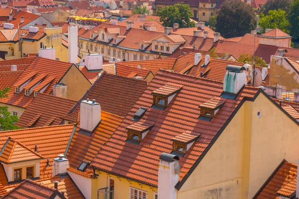 Uitzicht Het Historische Centrum Van Praag Rode Daken Van Praag — Stockfoto