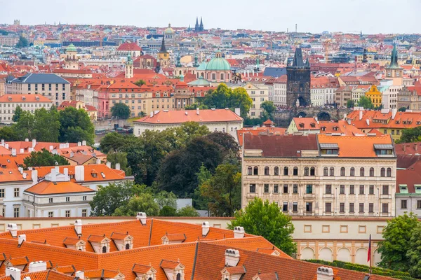 Uitzicht Het Historische Centrum Van Praag Met Kasteel Praag Stad — Stockfoto