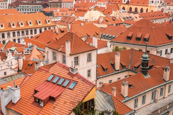 Vista Sobre Centro Histórico Praga Techos Rojos Praga República Checa —  Fotos de Stock