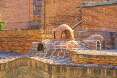 eski şehir, Tiflis, Gürcistan Cumhuriyeti eski kükürt hamamları.