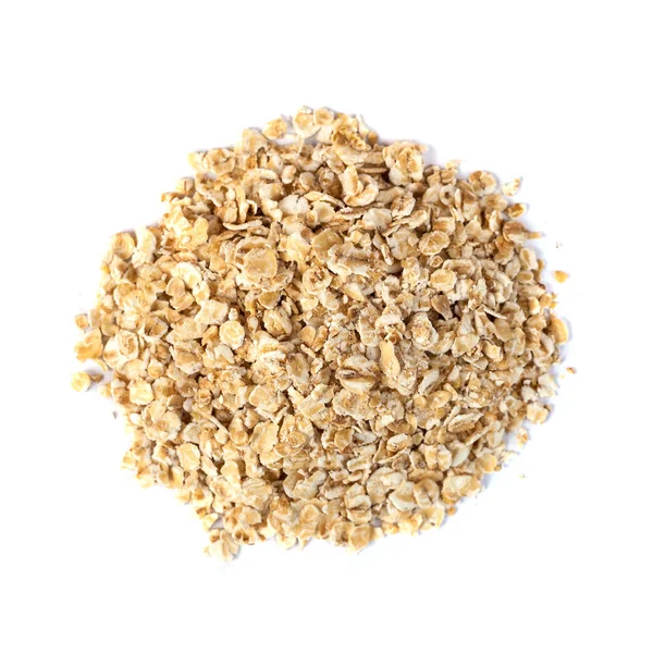 Rolled Oats Flakes White Background Top View — Stock Photo, Image