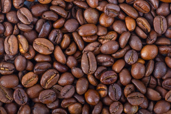 Roasted Brown Coffee Beans Pattern Background Top View Stock Picture