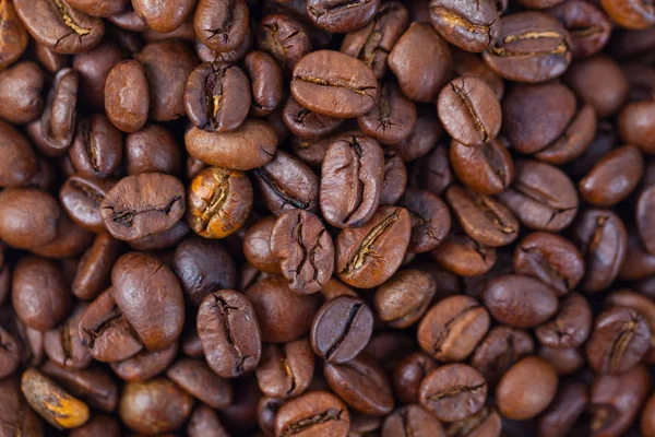 Roasted Brown Coffee Beans Pattern Background Top View Stock Photo