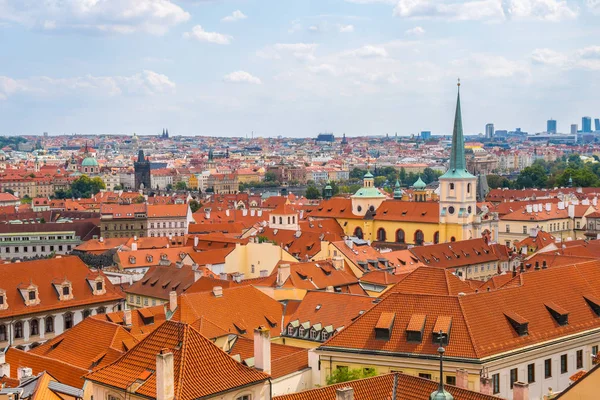 Uitzicht Het Historische Centrum Van Praag Met Kasteel Praag Stad — Stockfoto