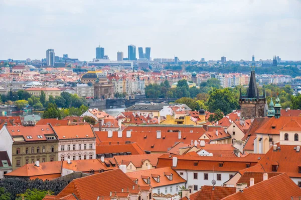 Uitzicht Het Historische Centrum Van Praag Met Kasteel Praag Stad — Stockfoto