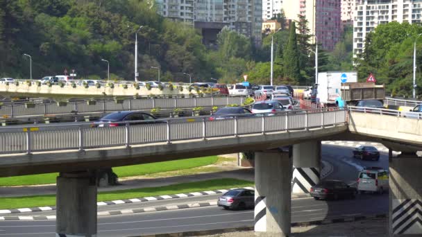 Tbilissi Géorgie 2018 Trafic Automobile Sur Place Héros Tbilissi — Video