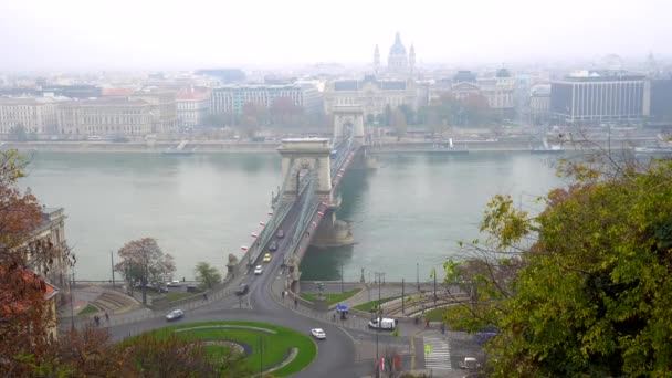 Budapest Hongrie 2018 Vue Sur Pont Chaîne Budapest — Video