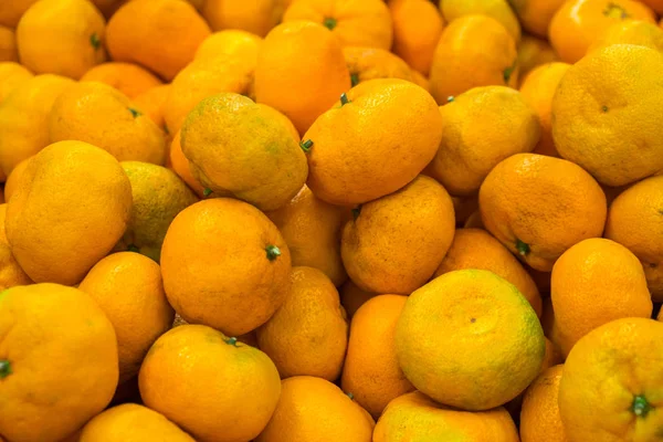Tangerines Fruit Sinaasappels Achtergrond Markt Gezond Vers Zoet Sappig — Stockfoto