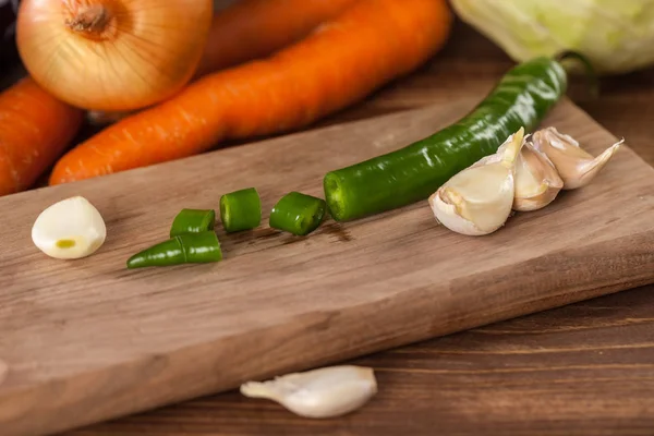 Légumes Frais Sur Une Table Bois Nourriture Saine — Photo