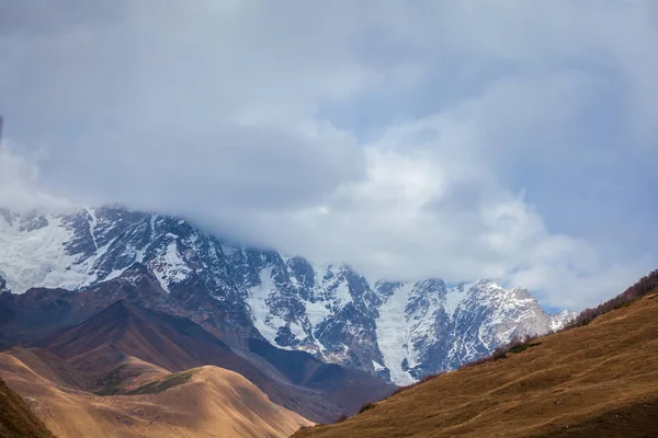 Highest Peak Georgia Shkhara Main Caucasian Ridge Zemo Svaneti — Stock Photo, Image