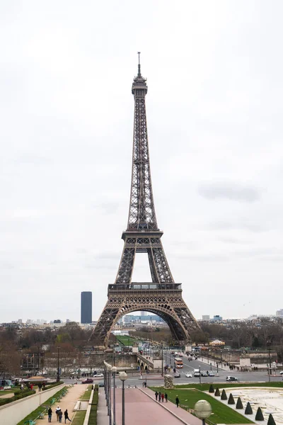 在埃菲尔铁塔在冬季 法国的看法 — 图库照片