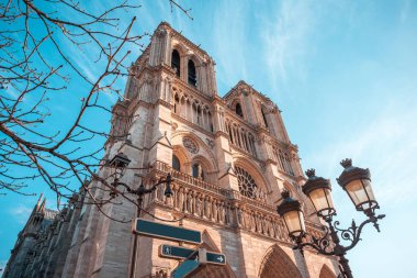 Cephe notre Dame de Paris, Paris, Fransa Ortaçağ Katedrali (kilise).