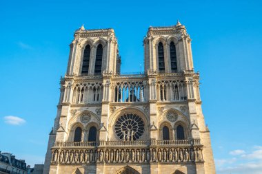 Cephe notre Dame de Paris, Paris, Fransa Ortaçağ Katedrali (kilise).
