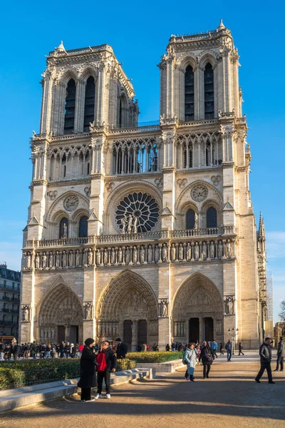 2019 巴黎圣母院的美丽景色 中世纪教堂在巴黎 — 图库照片