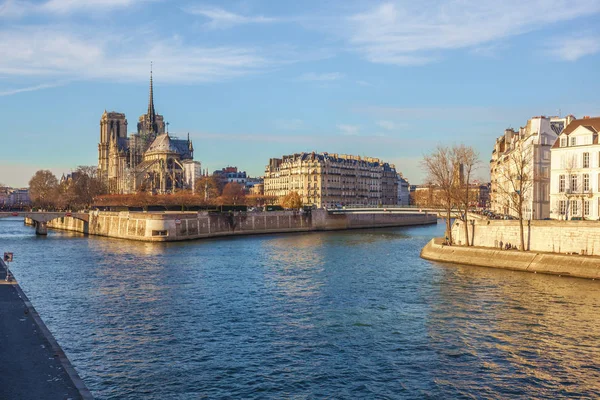 Catedral Notre Dame París Hermosa Catedral París Vista Desde Sena —  Fotos de Stock