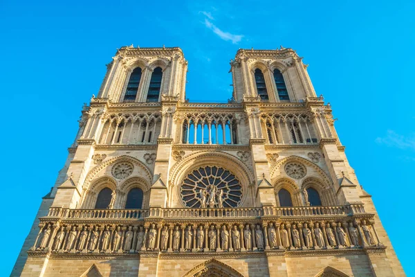 Façade Notre Dame Paris Cathédrale Médiévale Paris France — Photo